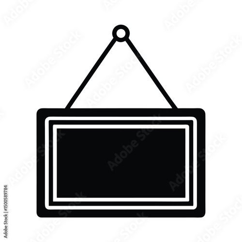 open signboard hanging icon vector illustration