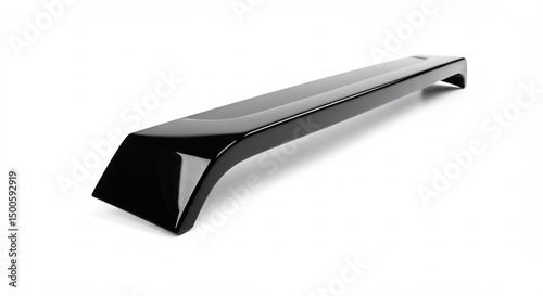Sleek black car spoiler elegantly curves showcasing high gloss finish. AI Generated