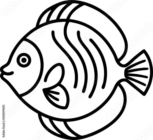 vector illustration of Discus fish 
