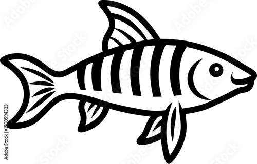 Zebra Danio fish vector illustration