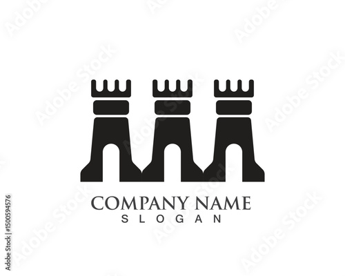 fortress logo  and symbols  vector