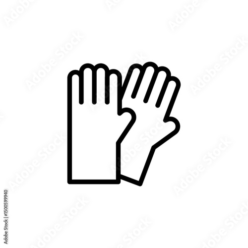 Protective rubber gloves line icon. Simple outline style. Symbol and sign illustration design.