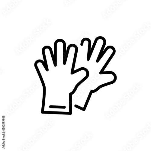 Protective rubber gloves line icon. Simple outline style. Symbol and sign illustration design.