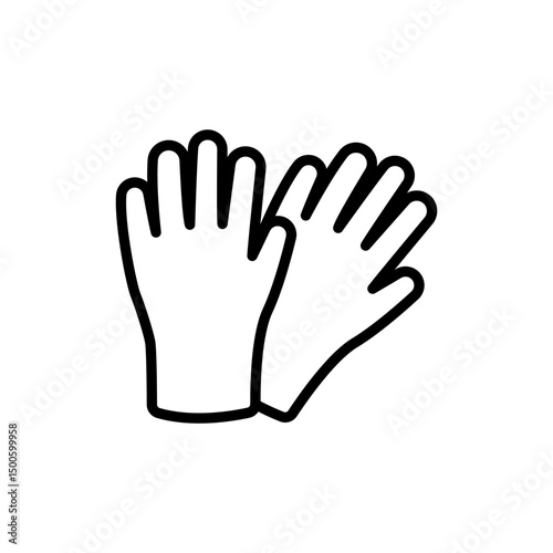 Protective rubber gloves line icon. Simple outline style. Symbol and sign illustration design.