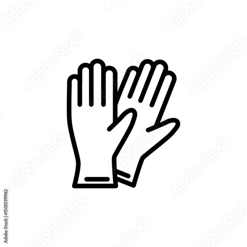 Protective rubber gloves line icon. Simple outline style. Symbol and sign illustration design.