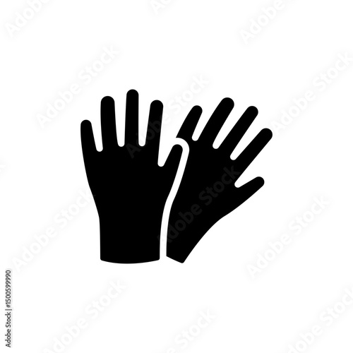 Latex gloves, protective rubber gloves glyph icon. Simple solid style. Symbol and sign illustration design.