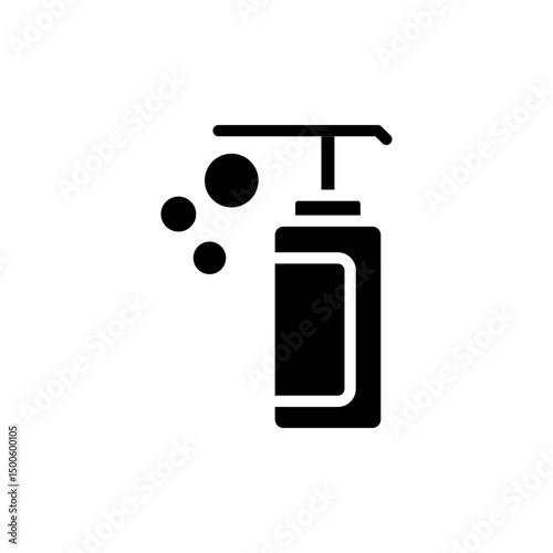 Hand sanitizer bottle glyph icon. Simple solid style. Sanitation product design for healthcare and safety uses.