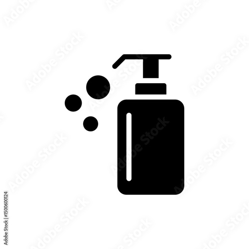 Hand sanitizer bottle glyph icon. Simple solid style. Sanitation product design for healthcare and safety uses.