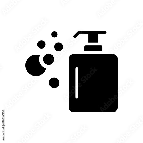 Hand sanitizer bottle glyph icon. Simple solid style. Sanitation product design for healthcare and safety uses.