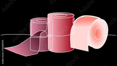 Linear Comfort: Minimalist Vector Art of Toilet Paper
