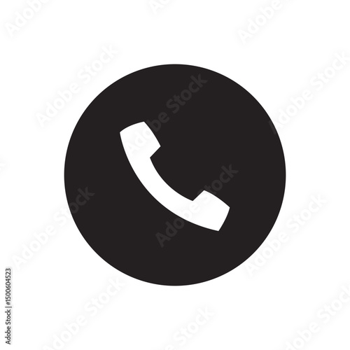 Contact us, phone glyph Icon. Simple solid style. Phone sign, symbol in circle. Round phone logo.