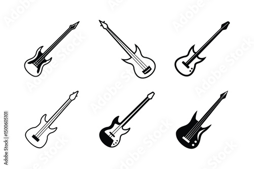 Stylized Bass Guitar Vector Graphic