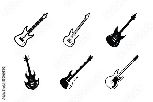 Bass Guitar Vector Silhouette Art