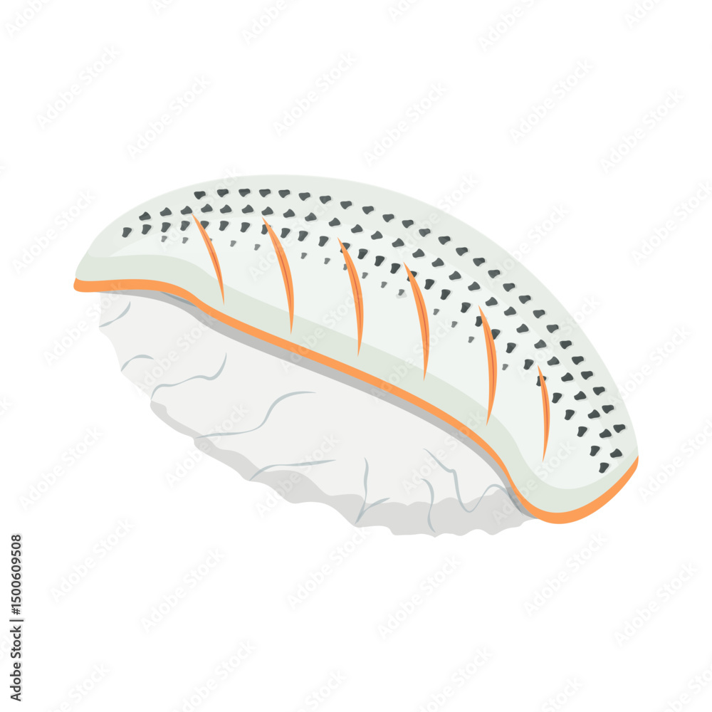 Fototapeta premium mackerel sushi isometric illustration