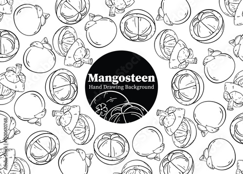 seamless pattern with Mangosteen