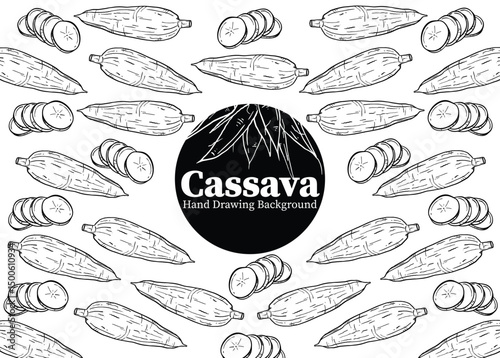 hand drawn vector set of Cassava.