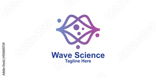 logo design wave and science,design creative,elegant.