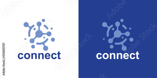 logo design combination connect and molecule,circle,design creative,elegant.