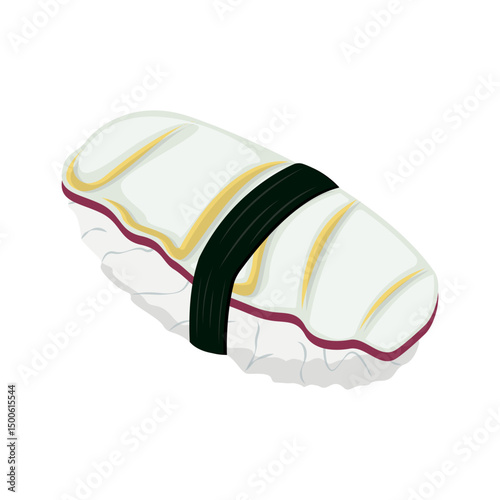 tuna sushi isometric illustration