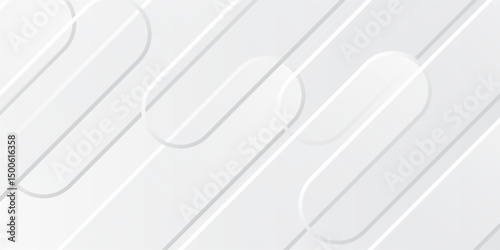 Modern seamless abstract geometric pattern with diagonal lines and rounded shapes in soft gray and white tones. Minimalist and stylish background design, perfect for digital or print use.