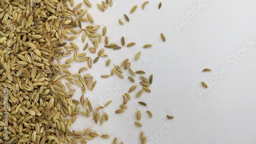 Photography On a white background, fennel seeds