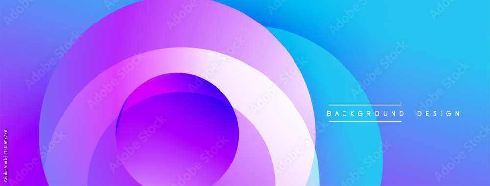 Obraz premium Abstract vibrant circles overlap, creating gradient blue, purple hues. Modern design element for backgrounds, presentations.