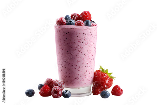Berry smoothie with strawberry and assorted fruit