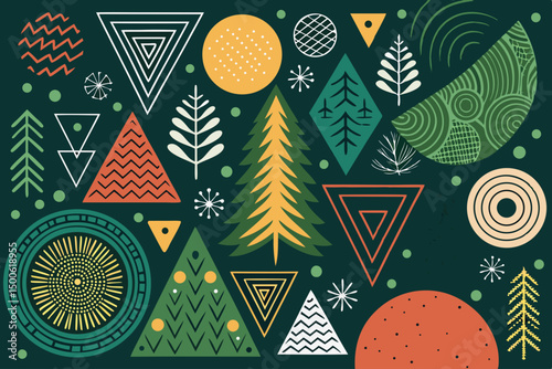Create a bold abstract geometric artwork featuring imperfect, hand-drawn 'S' shapes.  Emphasize vibrant color contrasts and dynamic composition.