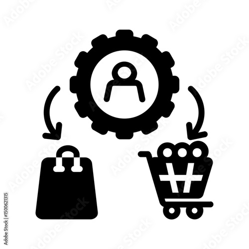 Vector solid black icon for Consumer packaged goods