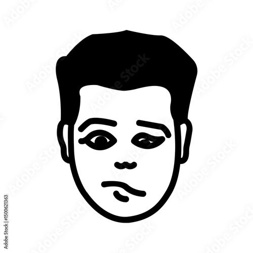 Vector solid black icon for face diplegia
