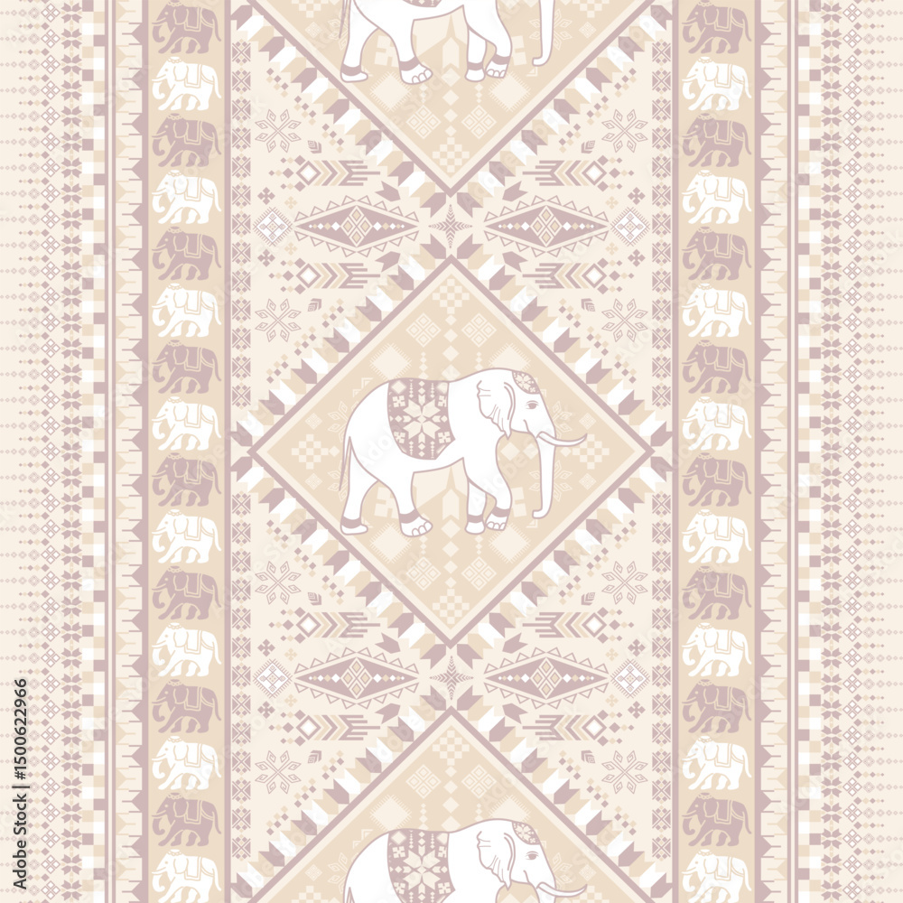 Obraz premium popular elephant pattern in asian style this elephant graphic is fashionable in thailand india and south east asia and this elephant and baby elephant can be for textile industry and any package