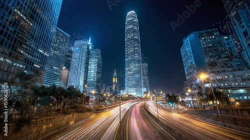 Historic gran vía boulevard framed by madrid skyline glowing in violet twilight with illuminated street lamps and neoclassical architecture in spain’s capital cityscape