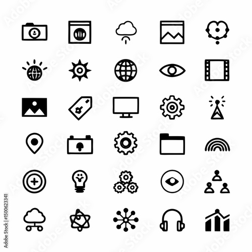 Create a bold, vector illustration of a stylized digital transformation icon; strong lines, impactful design.