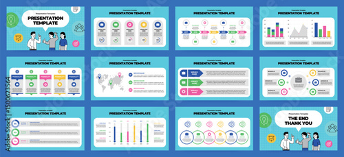 Modern presentation slide templates. Infographic elements template set for web, print, annual report brochure, business flyer leaflet marketing and advertising template. Vector Illustration.