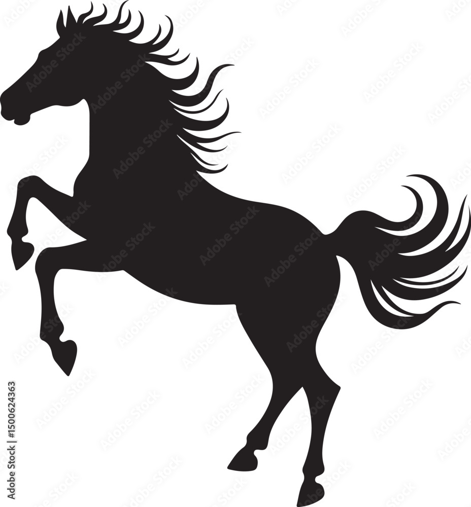 Obraz premium Horse SVG Silhouette Galloping Clipart