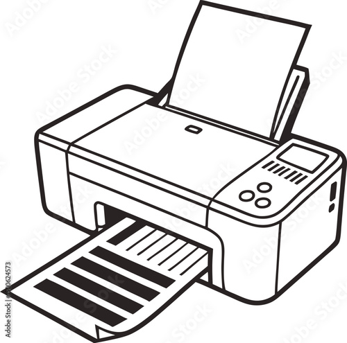 Inkjet Printer with Paper