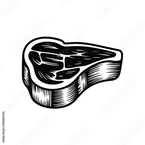 Hand Drawn Vintage Style Steak Illustration