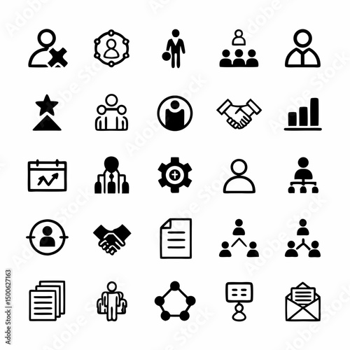 Design a bold, vector icon depicting a human resource symbol;  emphasize strong lines and a minimalist style.