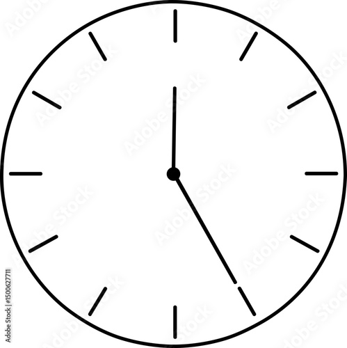 line art clock