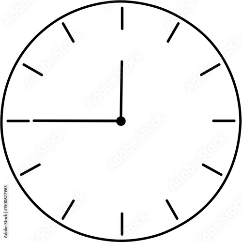 line art clock