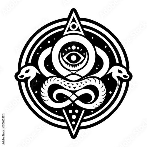 A filled style icon of spirit tattoo