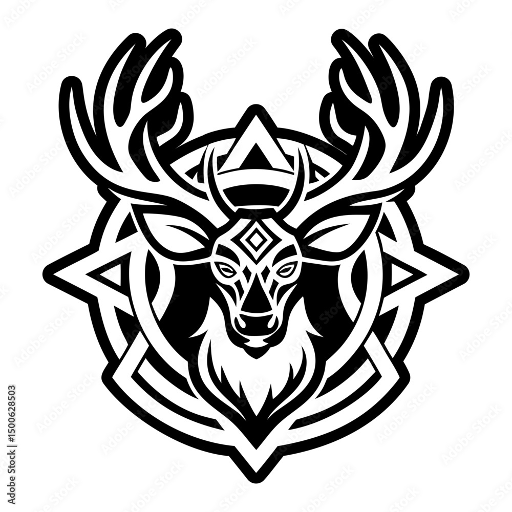 Fototapeta premium A solid style icon of deer symbol