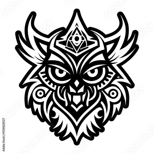 A glyph style icon of animal spirit tattoo