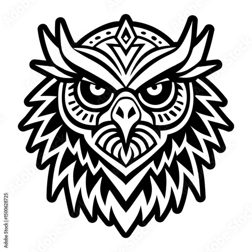 A filled style icon of hawk head tattoo