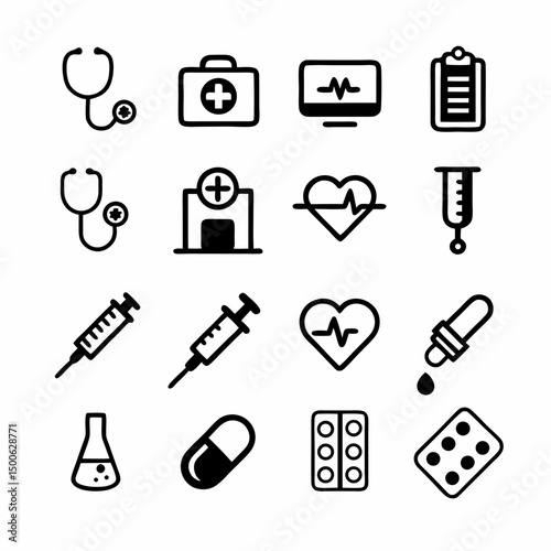 Create a bold, vector illustration of a medical intravenous (IV) drip stand.  Include detailed, clean lines.