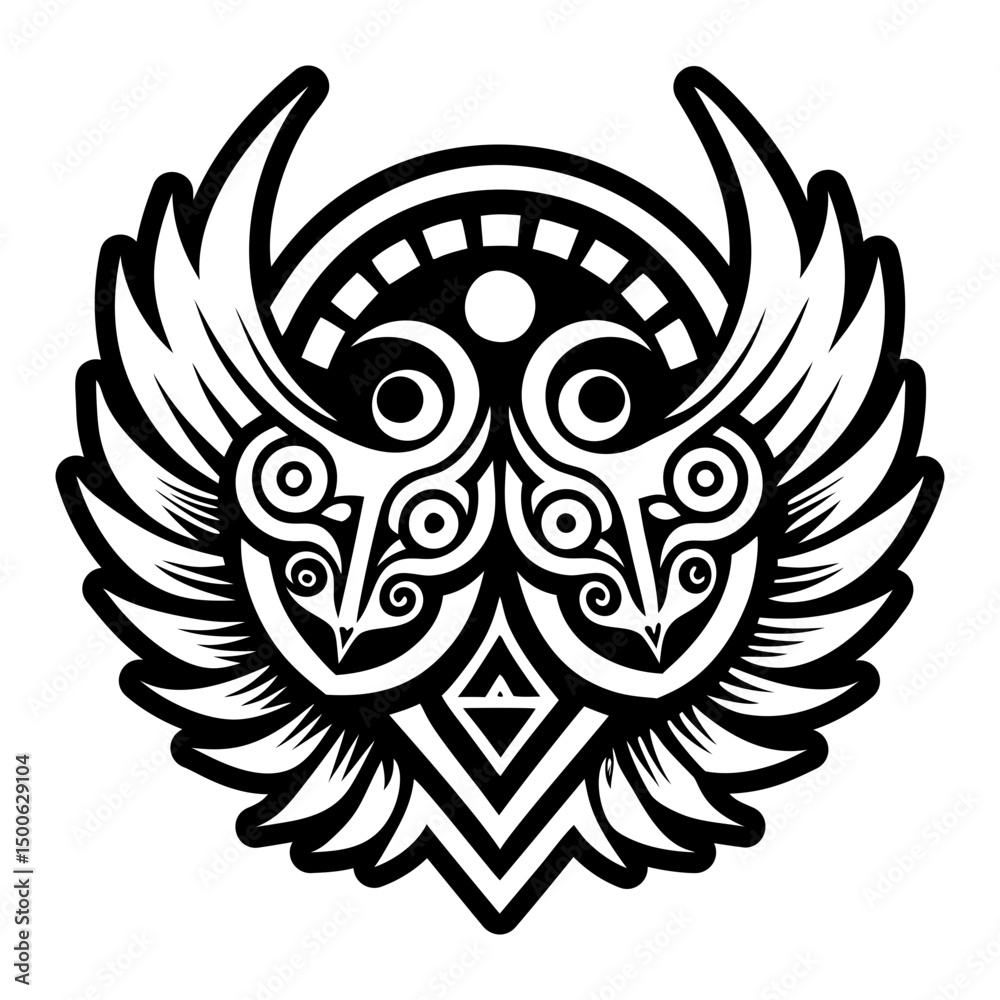 Obraz premium A glyph style icon of divine wings tattoo