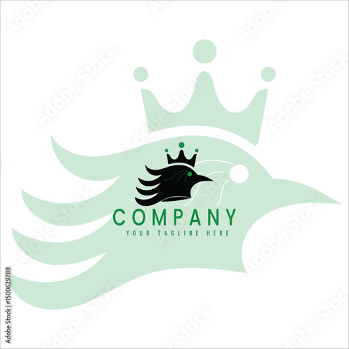 Royal Bird Crown Logo Design Elegant Modern Animal Emblem for Business and Branding