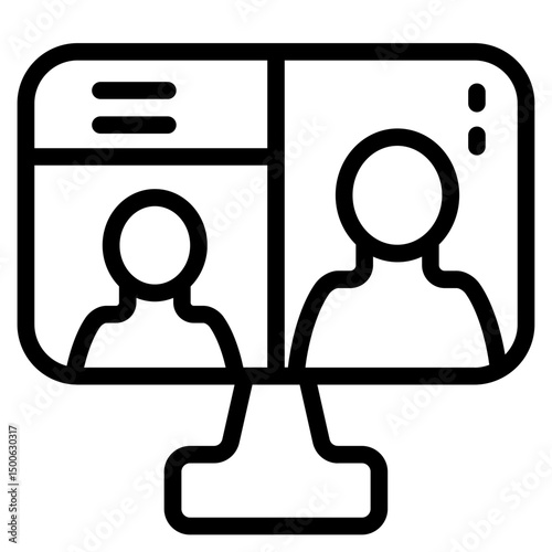 Online Class Line Icon
