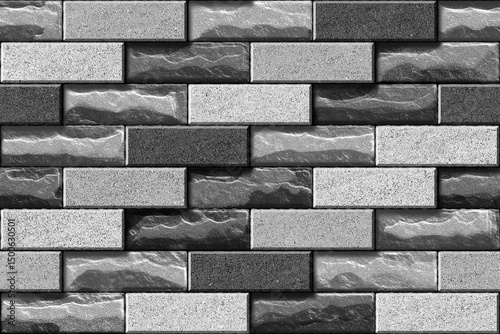 Fototapeta Naklejka Na Ścianę i Meble -  Home decorative 3d elevation wall tiles design, Seamless Ceramic Tiles Designs, Seamless Ceramic Wall tiles design Natural Stone Bricks wallpaper design Home decorative 3d elevation Background.
