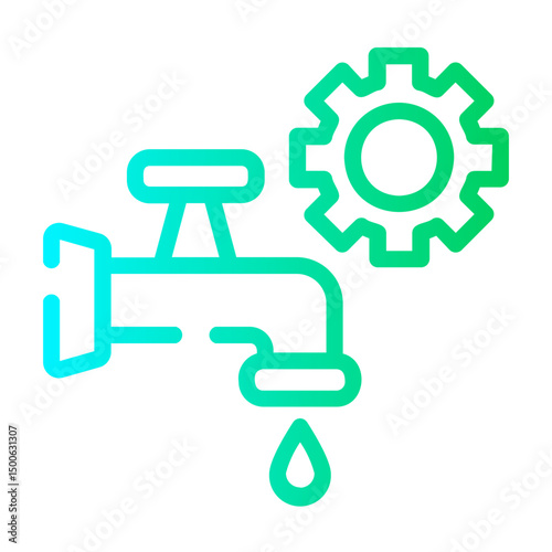 water tap Line Gradient Icon